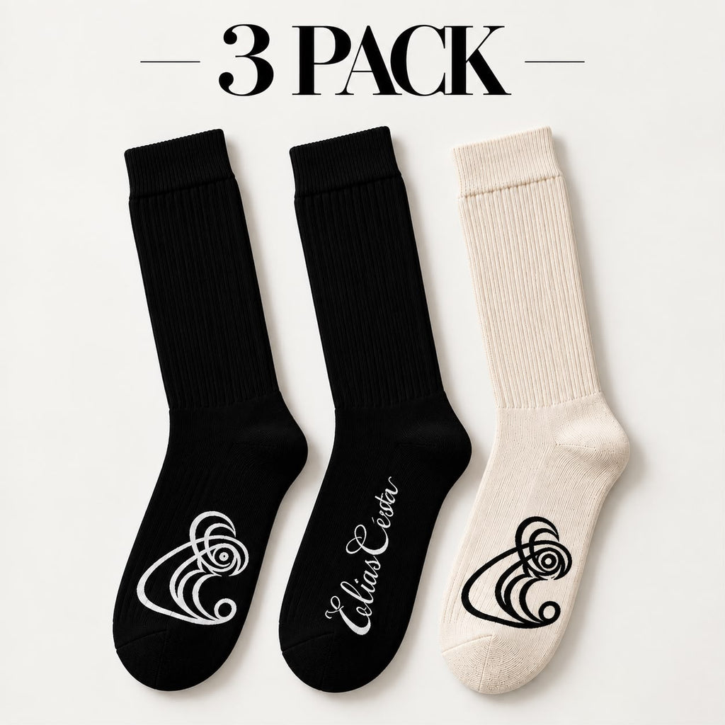 EC Slouch Socks (3 Pack/ 2 black - 1 beige)